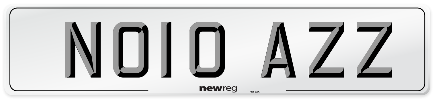 NO10 AZZ Number Plate from New Reg